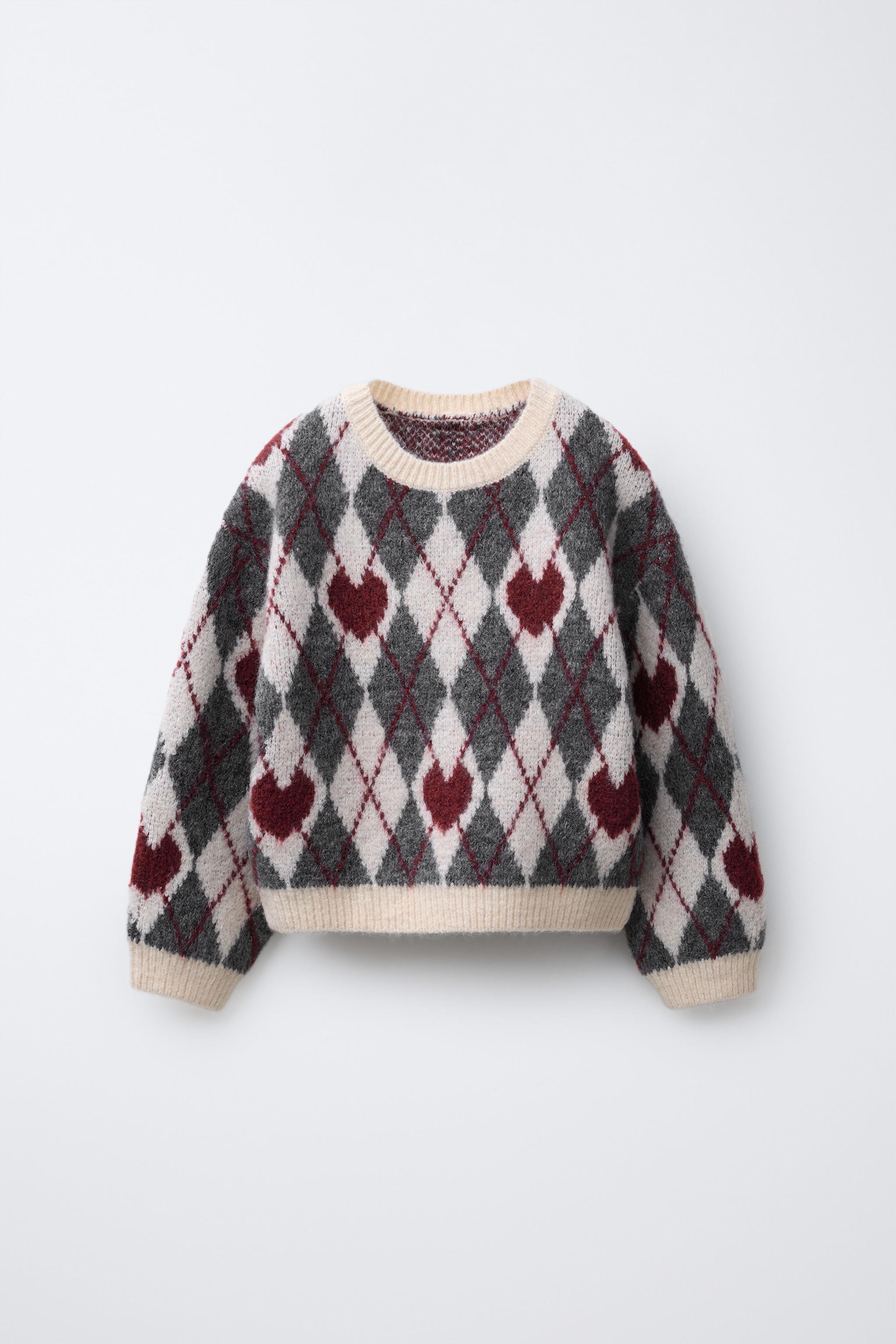 KNIT JUMPER WITH DIAMONDS AND HEARTS